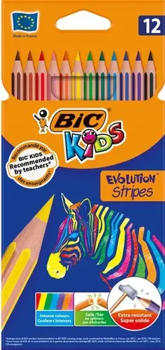 МОЛИВИ 12 ЦВЯТА STRIPES BIC