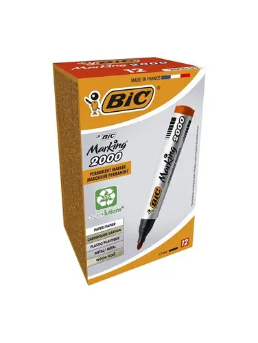 КУТИЯ 12 БР. ПЕРМАНЕНТЕН МАРКЕР BIC - ЧЕРВЕН