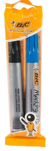 КОМПЛЕКТ ПЕРМАНЕНТЕН МАРКЕР ЧЕРЕН + СИН БЛ2 BIC