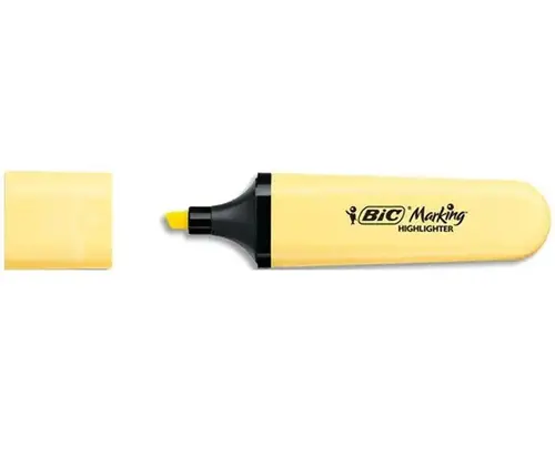 ТЕКСТ МАРКЕР ПЛОСЪК ЖЪЛТ ПАСТЕЛ BIC