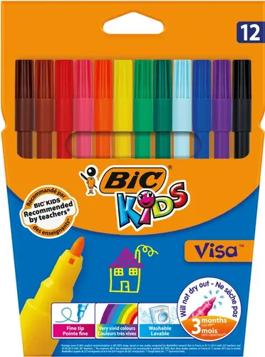 ФЛУМАСТЕРИ VISA 12 бр. BIC