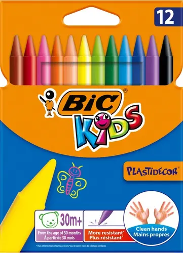 МАСЛЕНИ ПАСТЕЛИ 12 ЦВЯТА PLASTIDECOR BIC