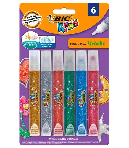 ДЕТСКО БЛЕСТЯЩО ЛЕПИЛО МЕТАЛИК 6 BIC