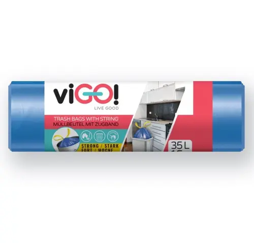 ТОРБИ ЗА СМЕТ BLUE 35L С ВРЪЗКА HD 15 БР. STANDARD VIGO