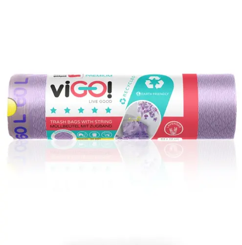 ТОРБИ ЗА СМЕТ LD С ВРЪЗКА ЛАВАНДУЛА 60L 8бр. PREMIUM 1 VIGO