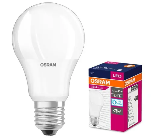 LED ЛАМПА VALUE CLA40 470lm/840 E27 LEDVANCE